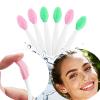 24 Pcs Silicone Lip Scrub Brush Exfoliator Tool, Double Sided Lip Scrubber for Men Women Gentle Exfoliating and Soft Cleaning, Lightening for Dark Lips (Pink, Green) view 3