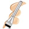 1 Pack Flat Foundation Brush for Liquid Makeup, Thin Mask Brush for Facials, 14CM Angled Design, Buildable Coverage, for Liquid Cream Makeup, Blending, Concealer, Fast Flawless Application (Silver) view 1