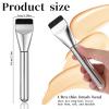 1 Pack Flat Foundation Brush for Liquid Makeup, Thin Mask Brush for Facials, 14CM Angled Design, Buildable Coverage, for Liquid Cream Makeup, Blending, Concealer, Fast Flawless Application (Silver) view 2