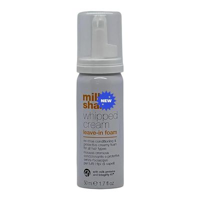 M'ilks Shakes Whipped Cream Leave-In Foam, Lightweight Nourishing Foam for All Hair Types, 1.7 fl oz, 1 Pack