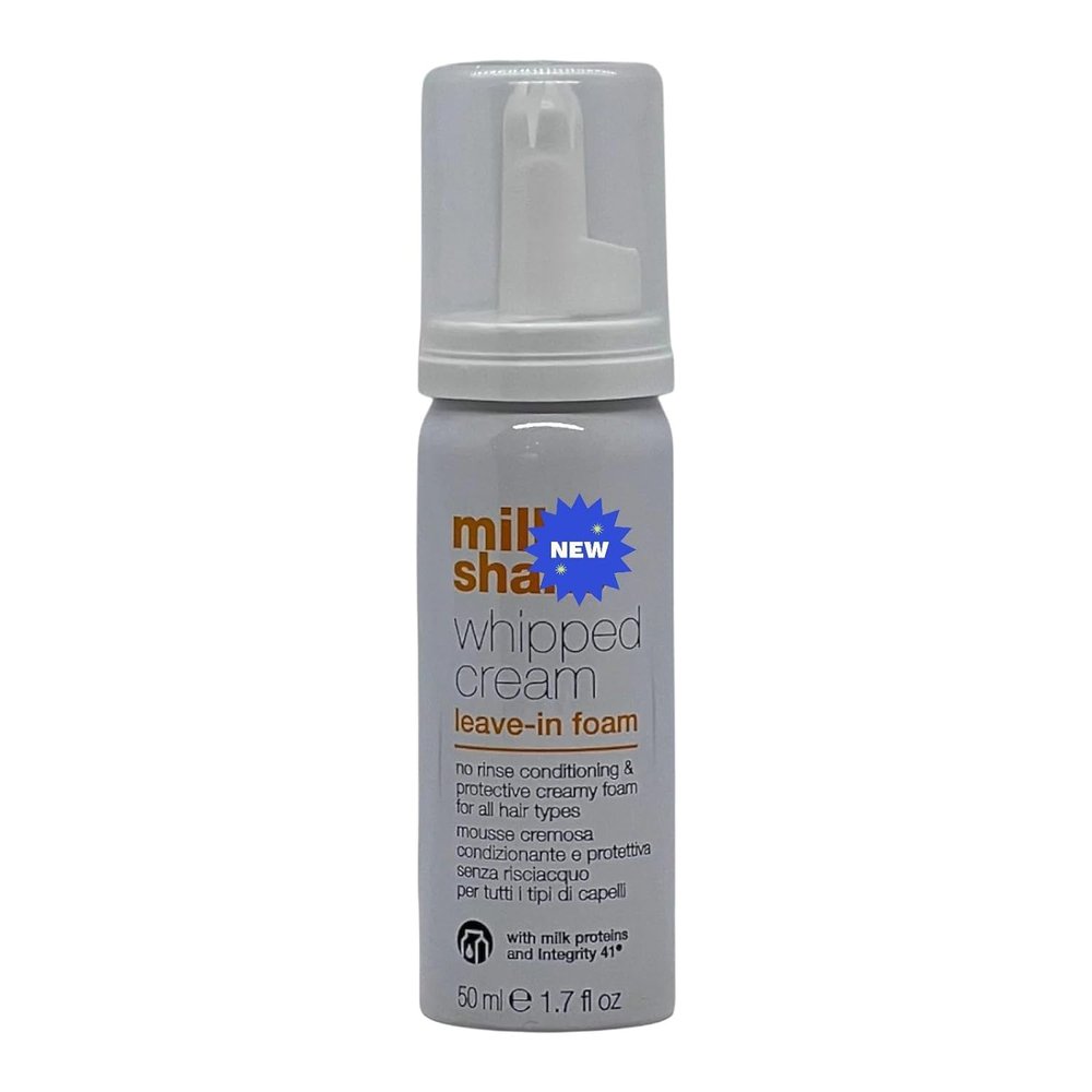 M'ilks Shakes Whipped Cream Leave-In Foam, Lightweight Nourishing Foam for All Hair Types, 1.7 fl oz, 1 Pack