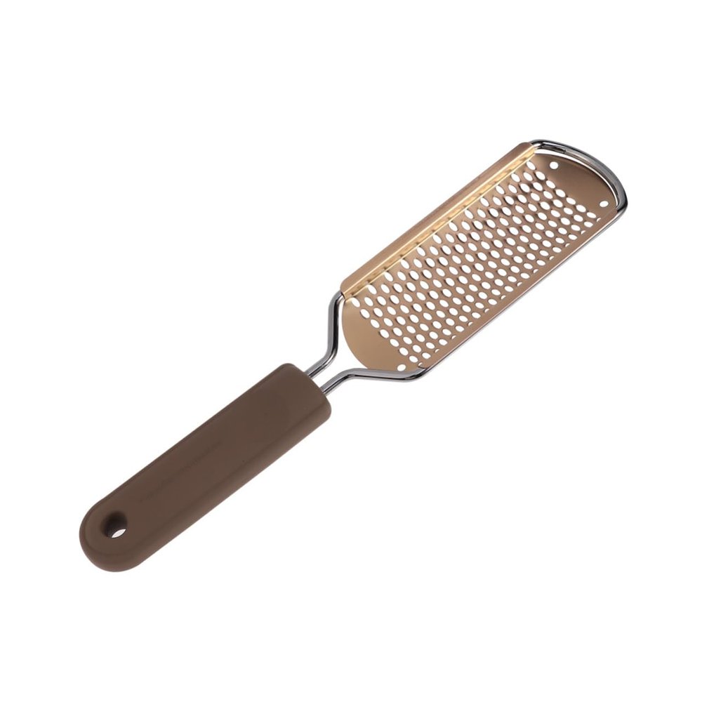 DECHOUS Multifunctional Stainless Steel Foot Exfoliator Rose Gold Dead Skin Callus Remover with Hanging Hole for Men and Women Portable Pedicure Tool for Smooth Feet Care