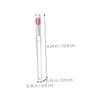 Beaupretty 9 Pcs Silicone Lip Brushes with Caps Small Portable Lip Applicators for Lipstick Transparent Handles with Watermelon Red and Pink Heads Hygienic Storage Easy Cleaning view 2