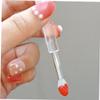 Beaupretty 9 Pcs Silicone Lip Brushes with Caps Small Portable Lip Applicators for Lipstick Transparent Handles with Watermelon Red and Pink Heads Hygienic Storage Easy Cleaning view 4