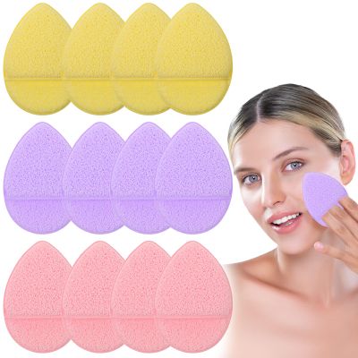 12 Pack Colorful Exfoliating Facial Sponges Face Cleansing Puff Facial Sponges Set Reusable Makeup Remover Exfoliating Pads for Washing Face Daily Cleansing