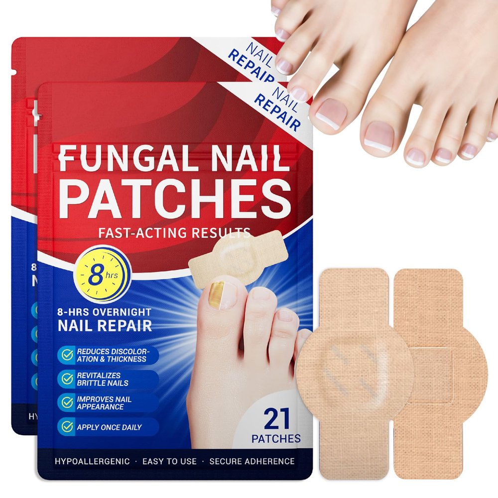 Toenail Fungus Treatment Extra Strength - 42 Pcs Fungal Nail Patches, nail repair patches-8-Hour Firm Adhesion, Nail Repair patches for Damaged Nails, Overnight Renewal for Men and Women