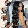 Clip in Hair Extensions Real Human Hair Extensions Clip Ins 120 Gram Body Wave 24 Inch 8Pcs Natural Black 100% Human Hair Extensions 18 Clips view 2