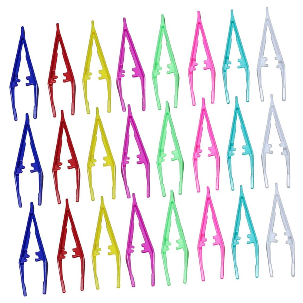 GANAZONO 30Pcs Plastic Eyebrow Tweezers Ergonomic Eyebrow Grooming Tools for Precise Hair Removal and Shaping Lightweight Makeup Tweezers for Salon and DIY Beauty Use