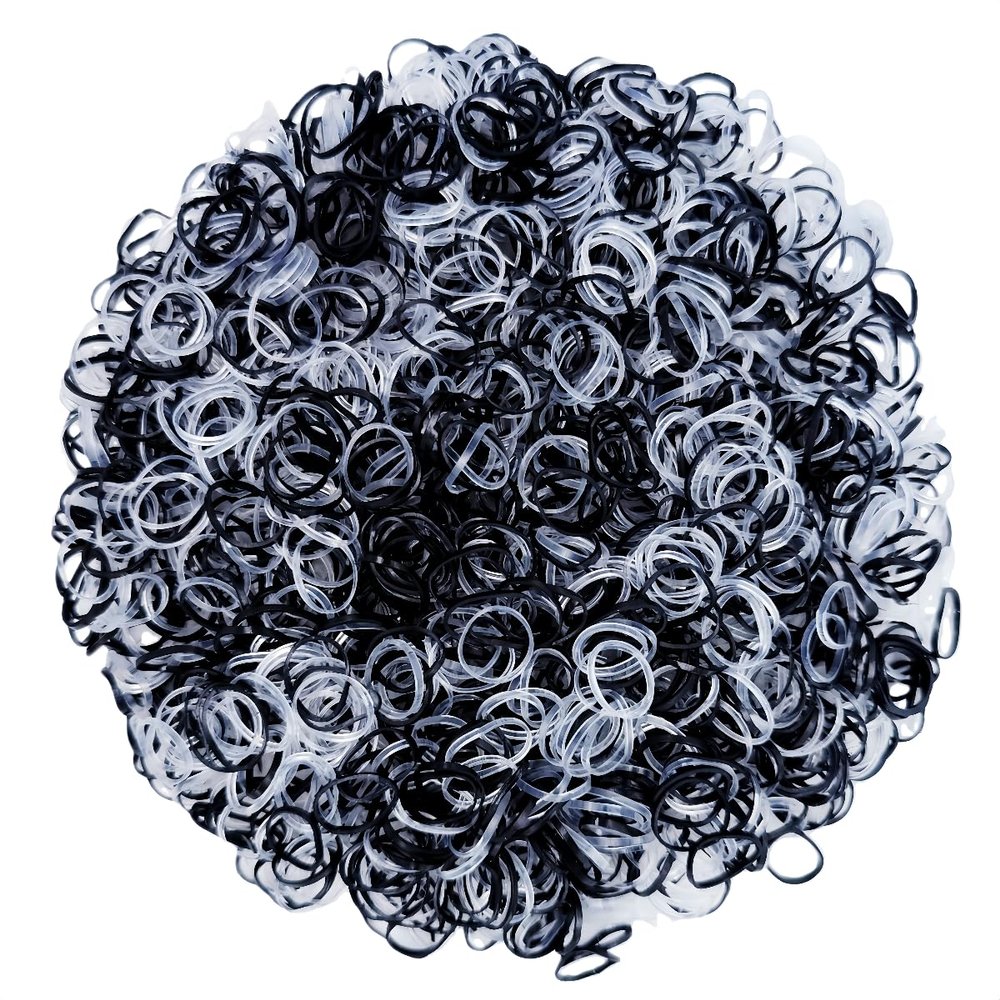 3200 Pcs Elastic Rubber Bands Small Hair Ties Hair Rubber Mini Hair Bands Hair Elastics Tiny Soft Holder Ponytails for Girls (Clear and Black)