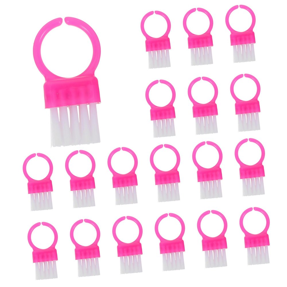 Ipetboom 100pcs Small Hard Bristle Nail Brushes for Fingernail Cleaning Plastic Scrubbers for Nail Art Dust and Dirt Removal in Pink for Home and Professional Salon Use