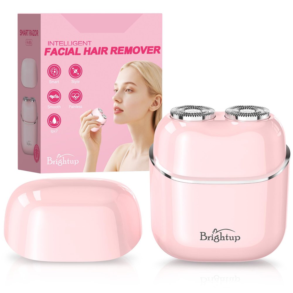 Facial Hair Removal for Women - Painless Electric Face Shaver for Peach Fuzz & Sensitive Skin, USB-C Rechargeable Hair Remover for Upper Lip & Chin,IPX7 Mini Portable for Smooth Skin at Home & Travel