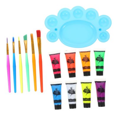 GALPADA Glow Dark Makeup Paint Colors Water-based Fluorescent Face and Skin Paint for Adults Safe Quick-drying Washable Fluorescent Pigment for Party and Halloween Random Color