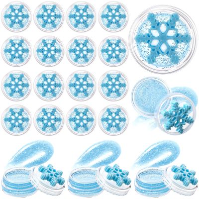 24 Pcs Winter Christmas Party Favors Glitter Snowflake Lip Balm Christmas Honey Scented Lip Gloss Wonderland Party Gifts for Winter Holiday Exchange Prizes Stockings Stuffers