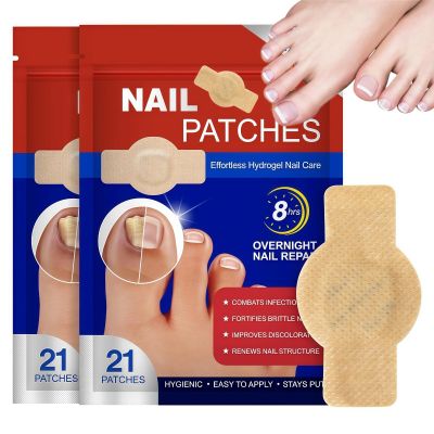 Fungal Nail Patches for Toenails, 42 Count - Nail Repair Patches with 8-Hour Adhesion, for Discolored & Damaged Toenails Care, Overnight Renewal for Men & Women