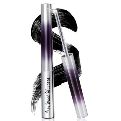 3D Curling Iron Wand Mascara, Metal Mascara Wand Black Washable Telescopic TubingMascara Fiber Lash Extension Non-Clumping Smudge-Proof Long Lasting No-Flake