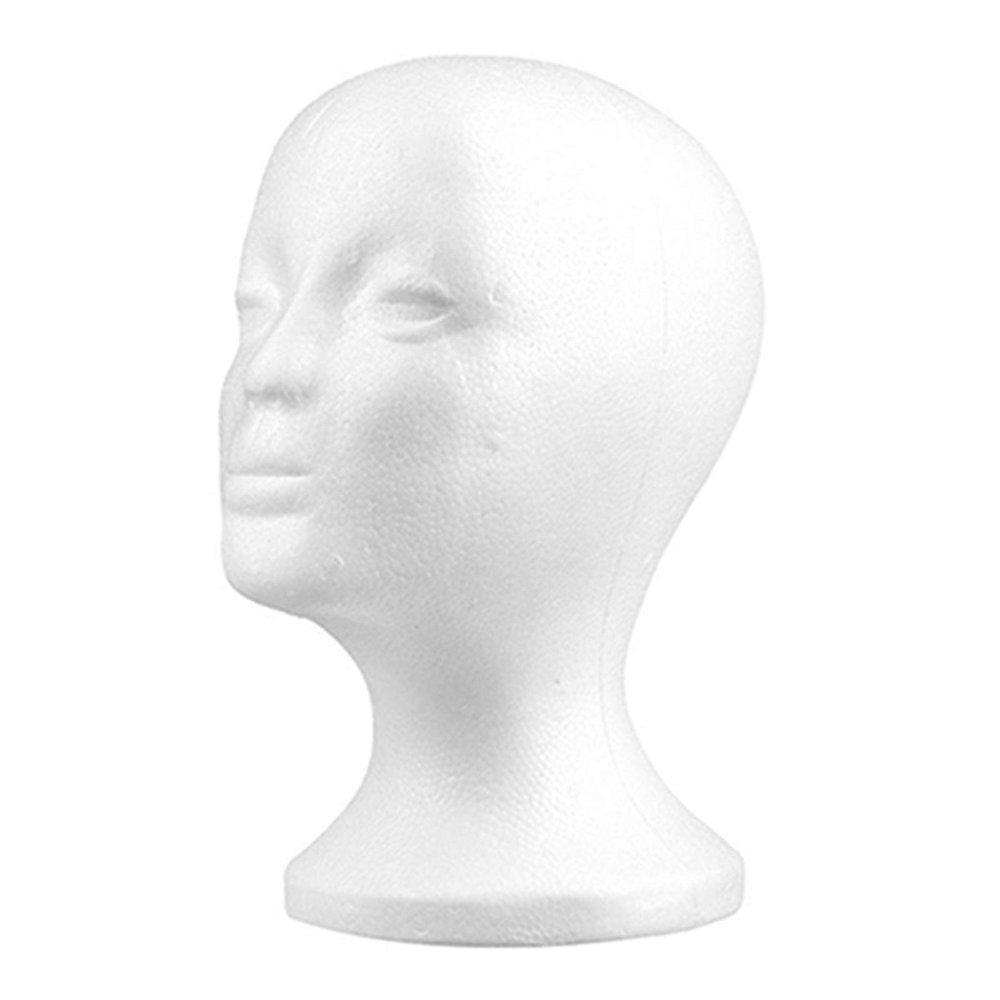 Foam Mannequin Head, Styrofoam Head for Wig Heads, Hat Display, Glasses & Accessories - Stable Base, Premium Foam, with Ergonomic Design for Realistic Presentation, for Wigs & Home/Salon Use