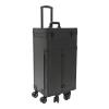 DEIGEHJRE Rolling Makeup Case, 31.5" H Makeup Organizer Travel Case W/Wheel + Key, Salon Trolley Cart,Clear Storage Bag & Wide Opening For Makeup Enthusiasts, Hair Barbers/Stylists. view 1