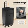 DEIGEHJRE Rolling Makeup Case, 31.5" H Makeup Organizer Travel Case W/Wheel + Key, Salon Trolley Cart,Clear Storage Bag & Wide Opening For Makeup Enthusiasts, Hair Barbers/Stylists. view 3