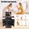 DEIGEHJRE Rolling Makeup Case, 31.5" H Makeup Organizer Travel Case W/Wheel + Key, Salon Trolley Cart,Clear Storage Bag & Wide Opening For Makeup Enthusiasts, Hair Barbers/Stylists. view 4