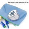 zxxpensy Snowflake Mandala in Silver Blue Gemstones Compact Mirror Handheld Round Foldable Portable Travel Makeup Mini Mirror for Women Girls Purse Pocket view 3