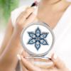 zxxpensy Snowflake Mandala in Silver Blue Gemstones Compact Mirror Handheld Round Foldable Portable Travel Makeup Mini Mirror for Women Girls Purse Pocket view 4