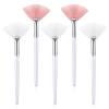 5 Pcs Mask Brushes for Facials, Soft Reusable Face Mask Applicator Tool Washable Fan Shaped Face Masks Brush Applicator for Women Girls Lady (Pink, White) view 1