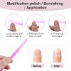 6 Pcs Glass Cuticle Pusher, Dual Ended Cuticle Pusher, Crystal Angled Cuticles Manicure Stick, Multi Color Nail Cuticles Trimmer Remover Tool(Transparent+Frosted) view 3