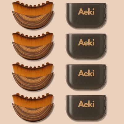 Aeki Lymphatic Contour Face Brush - Reduces Puffiness & Restores Definition, Aeki Lymphatic Face Brush, 100% Gentle & Soft on Skin | Naturally Sculpted Look,Aekii Facial Brush (4 Set)
