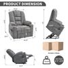Power Lift Recliner Chair with Massage and Heat for Elderly, Padded Wide Recliners with USB Charging and Cup Holders, Comfortable Support (Light Gray + Chenille + Fiber Foam and Polyester Fiber Pad) view 2