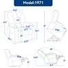Power Lift Recliner Chair with Massage and Heat for Elderly, Padded Wide Recliners with USB Charging and Cup Holders, Comfortable Support (Light Gray + Chenille + Fiber Foam and Polyester Fiber Pad) view 3