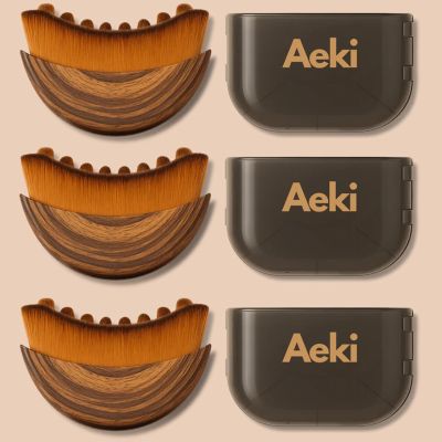 Aeki Lymphatic Contour Face Brush - Reduces Puffiness & Restores Definition, Aeki Lymphatic Face Brush, 100% Gentle & Soft on Skin | Naturally Sculpted Look,Aekii Facial Brush (3 Set)