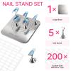 TADOPRO Nail Stand for Press Ons, Nail Holder for Painting Nails, Press on Nail Stand for Nail Art with Magnetic Metal Base 200pcs Double-sided Tape Nail Art Home DIY & Salon Use(sliver01) view 2