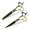 6 Inch Japan 440C Steel Hair Cutting Shears - Premium Barber Scissors Set with d & Black Finish view 1