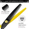6 Inch Japan 440C Steel Hair Cutting Shears - Premium Barber Scissors Set with d & Black Finish view 4