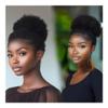 Friggqwe Fake Hair Short Afro Puff Synthetic Hair Bun Wig for Women & Kids, Kinky Curly Hair Buns Hair Piece(Black) view 2