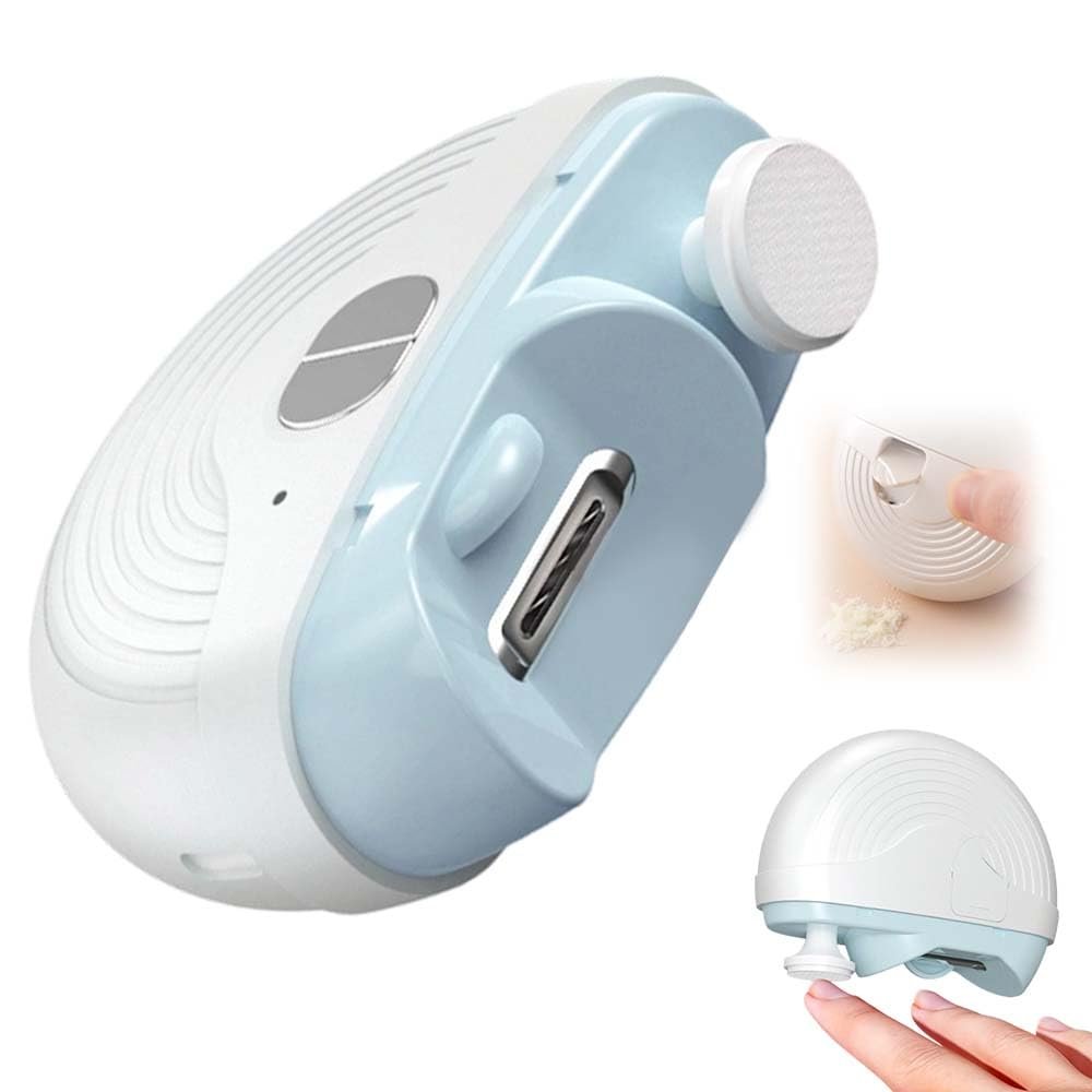 3-in-1 Automatic Electric Nail Clipper for Kids Baby, 3 Speeds Strong Power Electric Nail Trimmers with Polishing, Led Light, Clips Storage, Rechargeable Smart Toenail Clippers Nail Cutter
