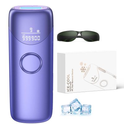 Ubroo Laser Hair Removal for Women, 97.6% Hair Reduction in 2 Session, 5 Ice Cooling IPL Hair Removal Device, Hair Removal at Home for Legs Bikini Armpits Facial (Purple)