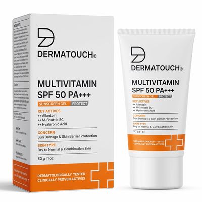 Multivitamin Spf 50 Pa+++ Sunscreen Gel For All Skin Types | Uva-Uvb Protection |Zero White Cast | Unisex | 30G