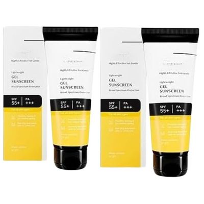 3.52Ounce / 100gram Gel Sunscreen SPF 55+ and PA+++ (50gm Each) Pack of 2