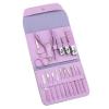 16PCS Portable Nail Clipper Set, Stainless Steel Anti Slip Manicure Pedicure Tool Kit Nail Grooming Kit with Case for Women Girls Purple view 1