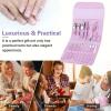 16PCS Portable Nail Clipper Set, Stainless Steel Anti Slip Manicure Pedicure Tool Kit Nail Grooming Kit with Case for Women Girls Purple view 2