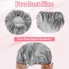 1 Pc Reusable Shower Cap for Women, Grey Double Layer PEVA Lined Waterproof Bath Caps with Adjustable Drawstring, Hair Cap for Short Hair (Spa & Home Use) view 3