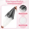 1 Pc Reusable Shower Cap for Women, Grey Double Layer PEVA Lined Waterproof Bath Caps with Adjustable Drawstring, Hair Cap for Short Hair (Spa & Home Use) view 4