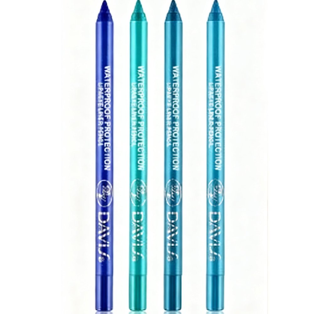 4Pcs Sky Sea Blue Green Gel Sparkling Eyeliner Pen Set is designed for women, with a waterproof stain , colored gel water line eyeliner liquid, face and eye paint sticks, professional eye makeup set