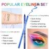 4Pcs Sky Sea Blue Green Gel Sparkling Eyeliner Pen Set is designed for women, with a waterproof stain , colored gel water line eyeliner liquid, face and eye paint sticks, professional eye makeup set view 2