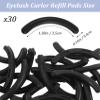 30Pcs Eyelash Curler Refills, 1 Eyelash Curler & 30 Eye Lash Curlers Refill Silicone Pads Compatible with Most, Silicone Replacement Pad for Eye Lash Curlers, Easy to Use, Black view 3