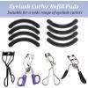 30Pcs Eyelash Curler Refills, 1 Eyelash Curler & 30 Eye Lash Curlers Refill Silicone Pads Compatible with Most, Silicone Replacement Pad for Eye Lash Curlers, Easy to Use, Black view 4