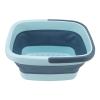 Asixxsix Collapsible Foot Bath Basin for Soaking Feet, Silicone Foot Soak Tub with Handle, Foldable Feet Spa Soaking Basin Bucket, Pedicure Foot Soak Basin, Bump Dot Design (Blue) view 1