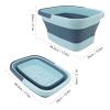 Asixxsix Collapsible Foot Bath Basin for Soaking Feet, Silicone Foot Soak Tub with Handle, Foldable Feet Spa Soaking Basin Bucket, Pedicure Foot Soak Basin, Bump Dot Design (Blue) view 4