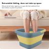 Asixxsix Collapsible Foot Bath Basin for Soaking Feet, Silicone Foot Soak Tub with Handle, Foldable Feet Spa Soaking Basin Bucket, Pedicure Foot Soak Basin, Bump Dot Design (Green) view 2